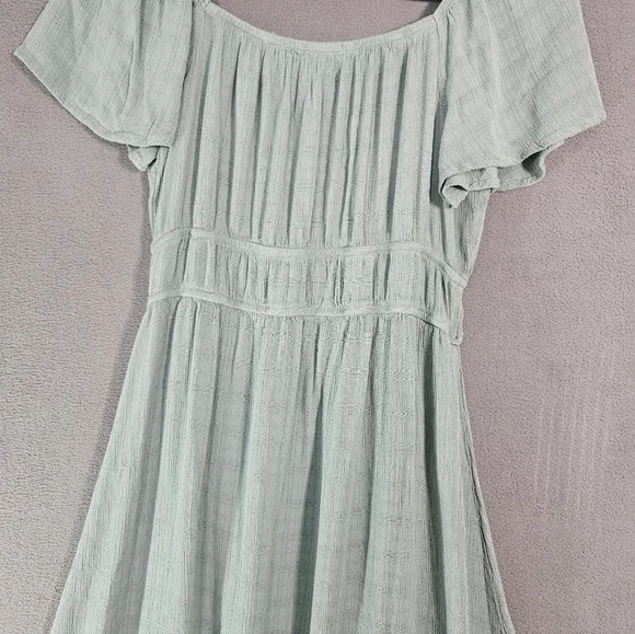 Rewind Fairy Milk Maid Midi Teir Flowy Dress Sage Green Cottagecore Size Large - Picture 10 of 10